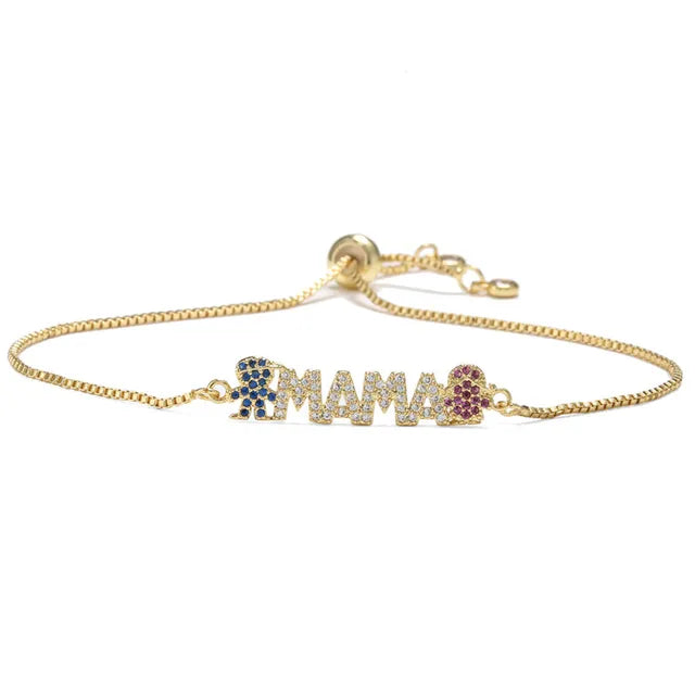 Radiant "Mama" Charm Bracelets of Golden Pride
