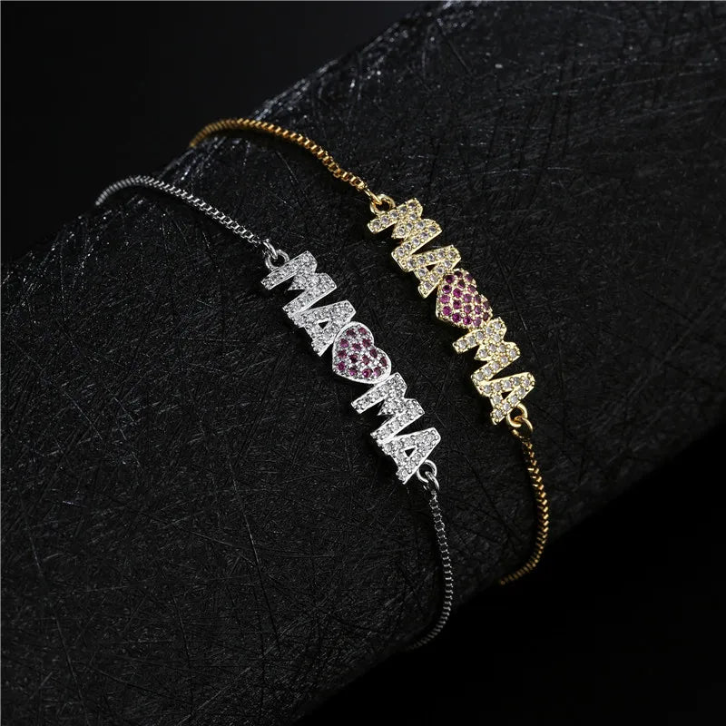 Radiant "Mama" Charm Bracelets of Golden Pride
