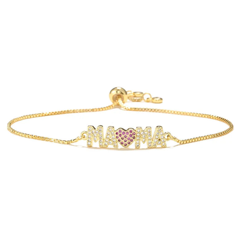 Radiant "Mama" Charm Bracelets of Golden Pride