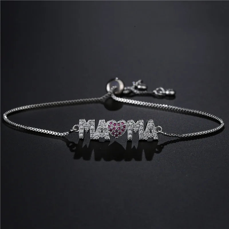 Radiant "Mama" Charm Bracelets of Golden Pride