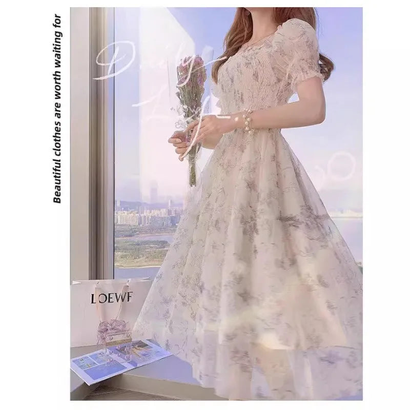 Enchanting French Ink Painting Dress