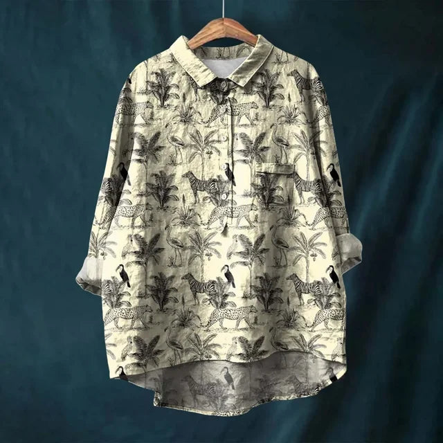 Franziska | Zomerblouse van katoen met bloeiende bloemenprint
