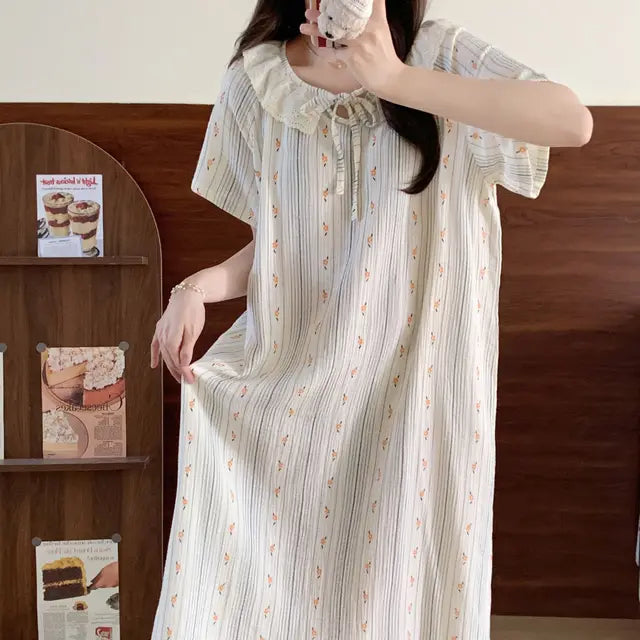 Serenity Bloemen Gestreepte Slaapkleding