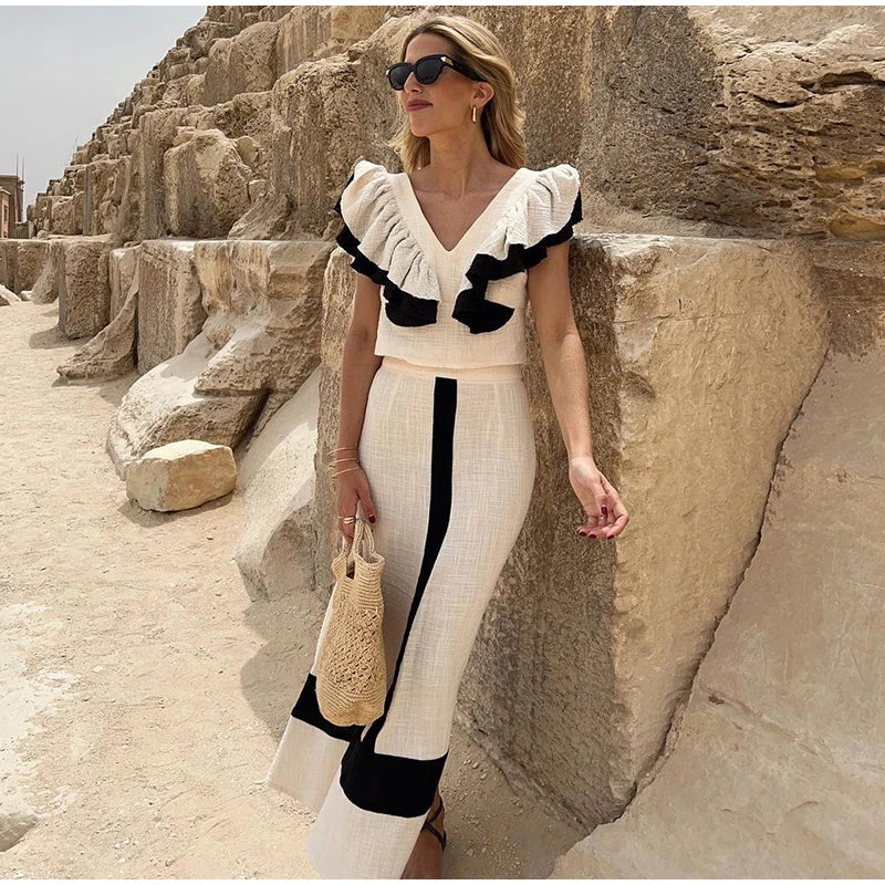 Zonnige Dageraad Patchwork Rok Sets
