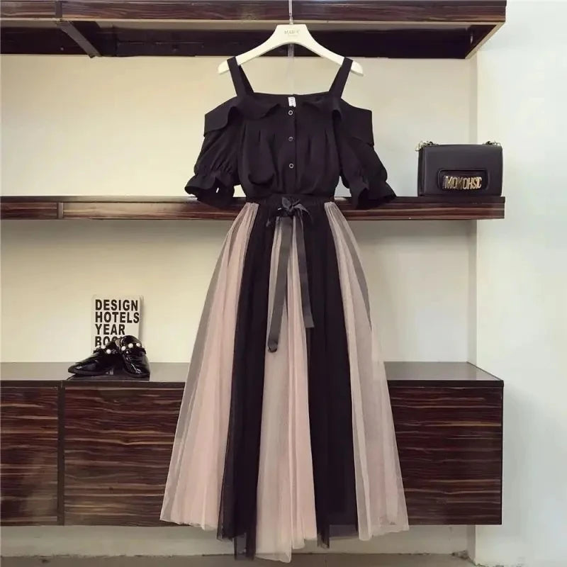 Luminique Vintage Chic Set a Due Pezzi a Righe in Tweed