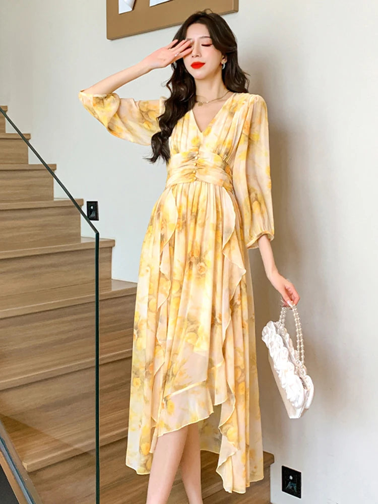Zomerse Glans Elegante Boho Jurk