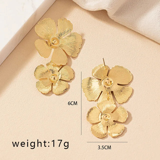 Colorful Geometric Flower Earrings - Fashion Accessories for Women