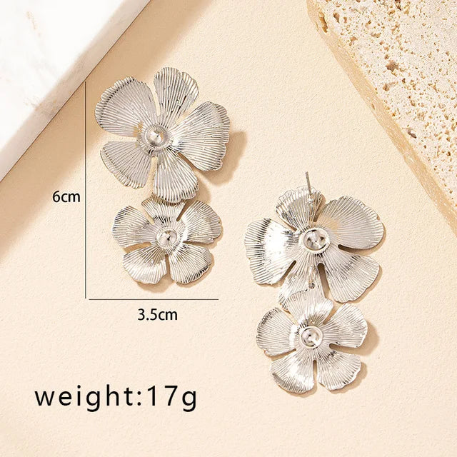 Colorful Geometric Flower Earrings - Fashion Accessories for Women