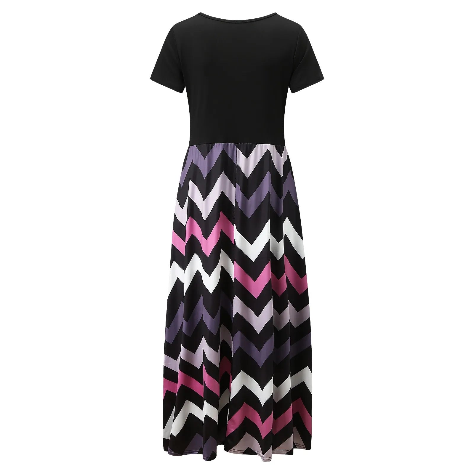 Radiant Beauty Geometric Print Patchwork Sleeveless Dress