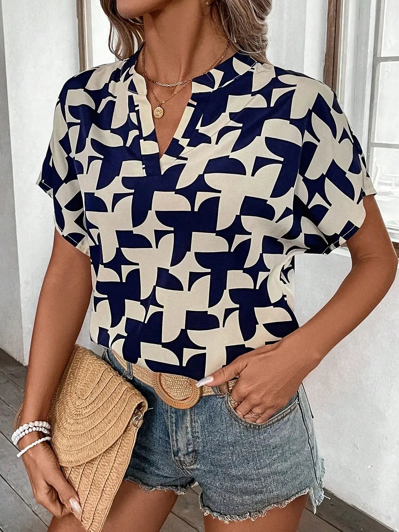 ChicVogue Geometric Print Blouse
