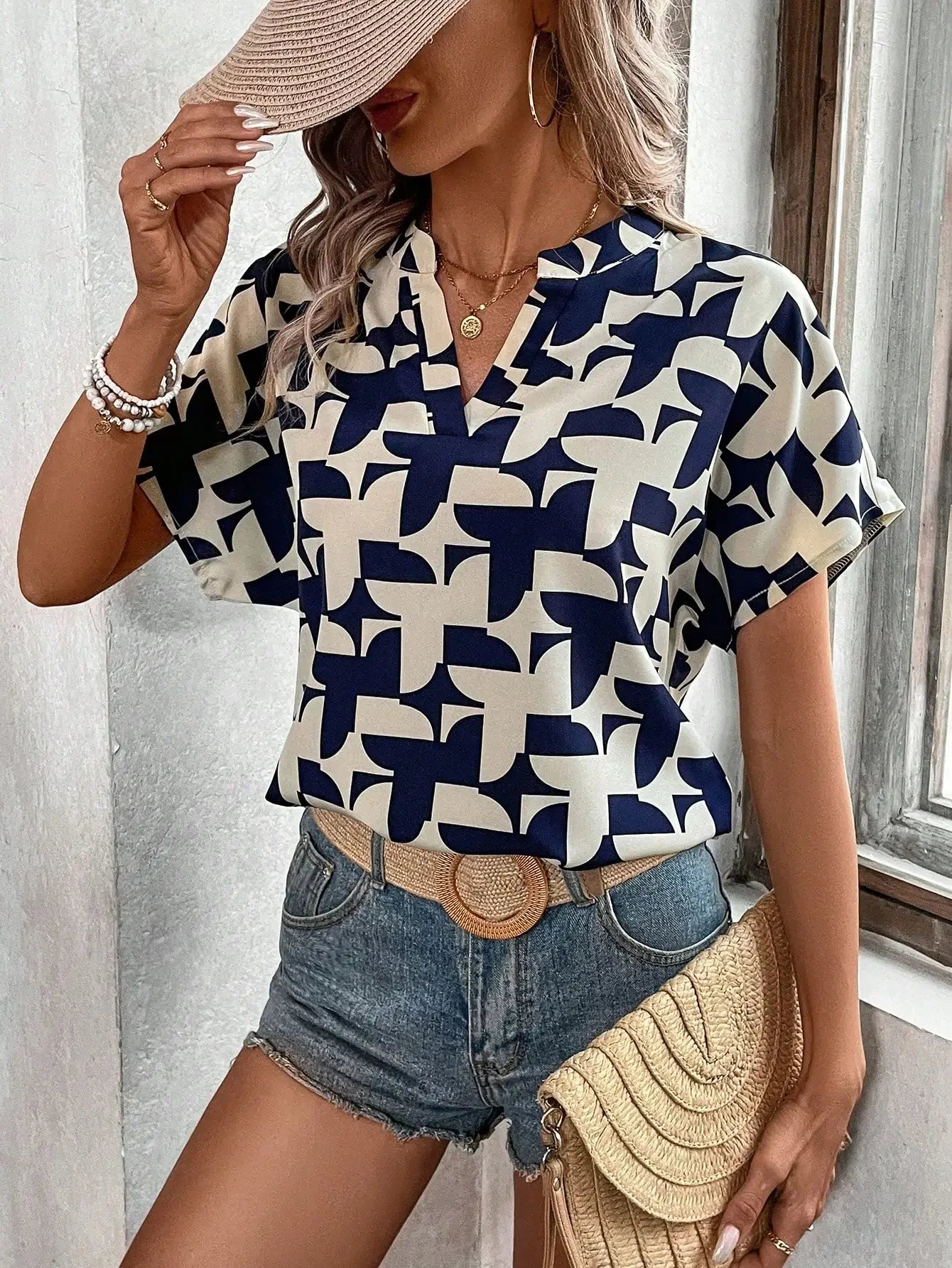 ChicVogue Geometric Print Blouse