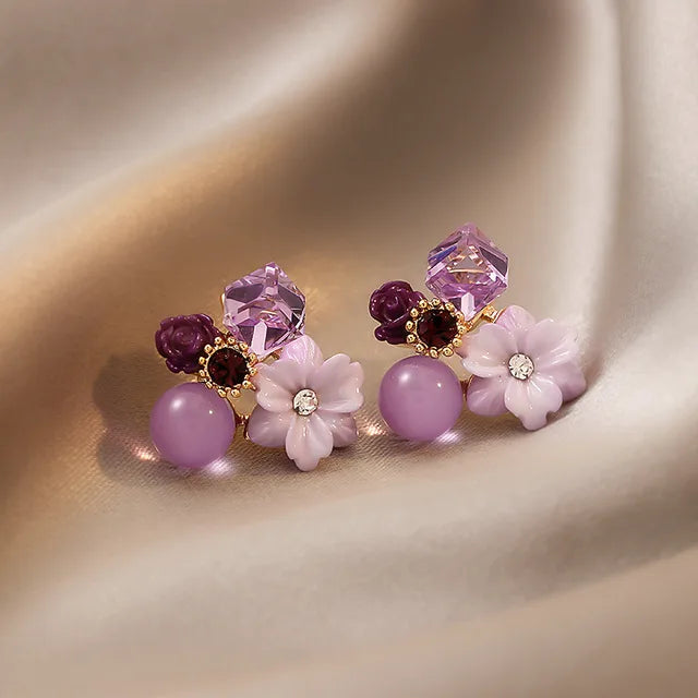 Stunning Geometric Trapezoid-Shaped Crystal Earrings