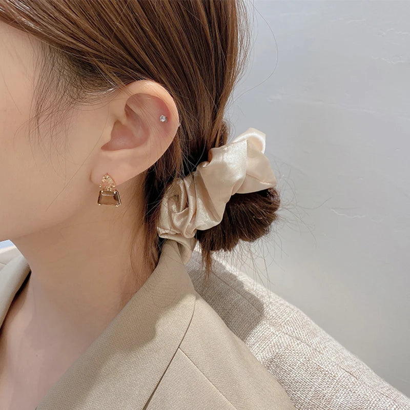 Stunning Geometric Trapezoid-Shaped Crystal Earrings