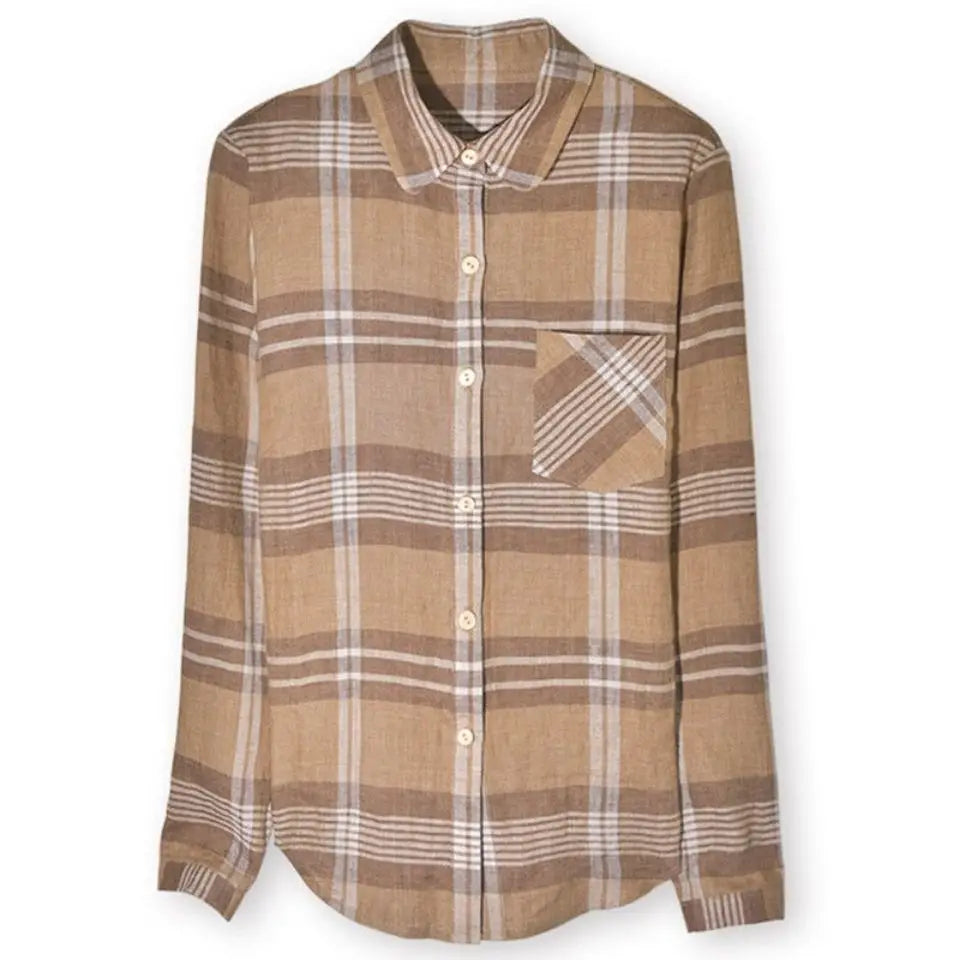 Checkered Shirt Tops - Stylish Women's Blouse for a Casual Vintage Look