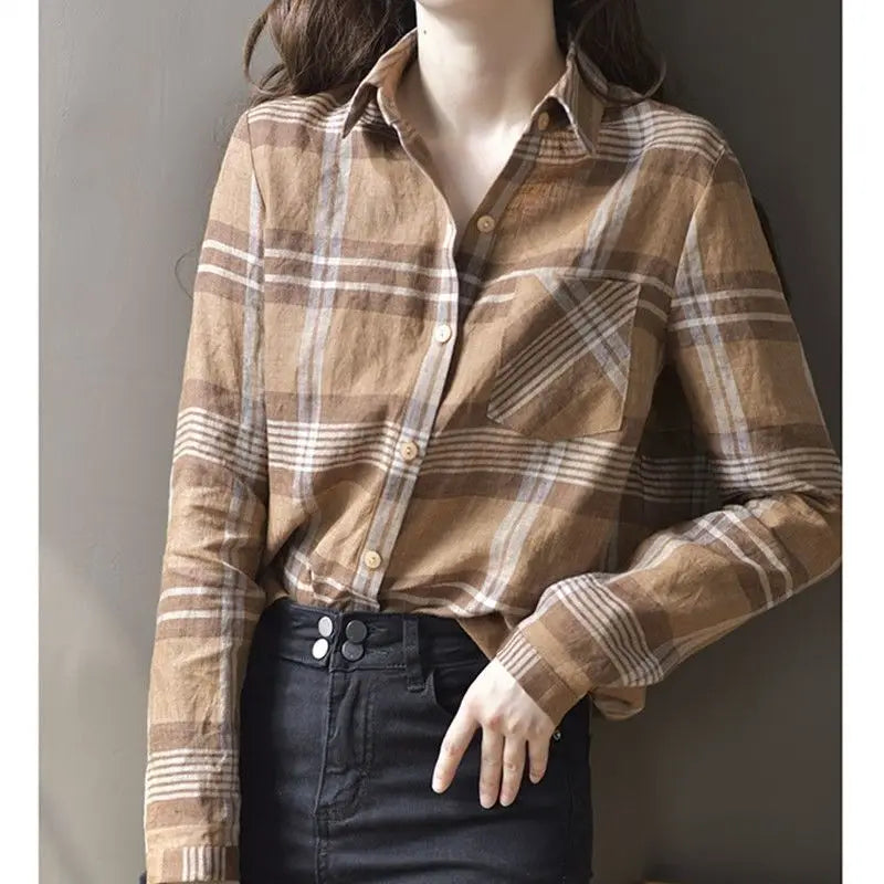Kariertes Hemd Oberteile - Stilvolle Damenbluse für einen lässigen Vintage-Look
