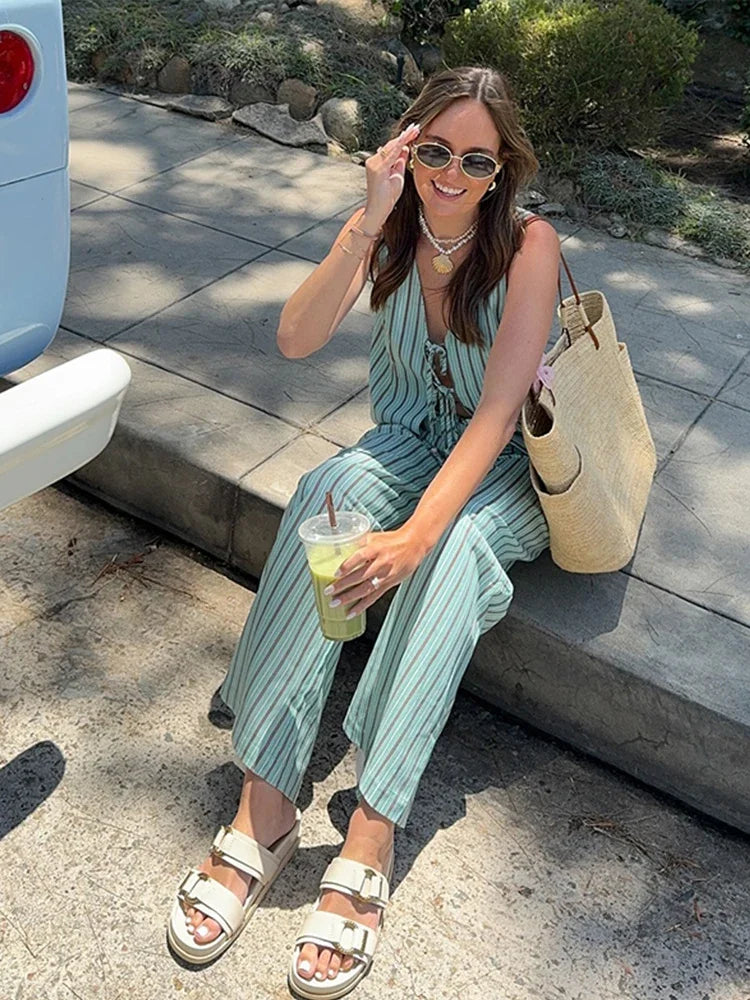 Bohemian Glow Vest Pants Suit Set