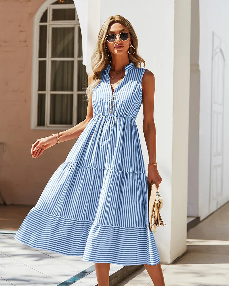 Zomerklaar Gestreepte Shirtjurk