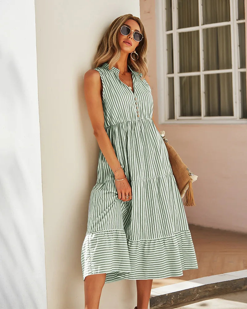 Zomerklaar Gestreepte Shirtjurk