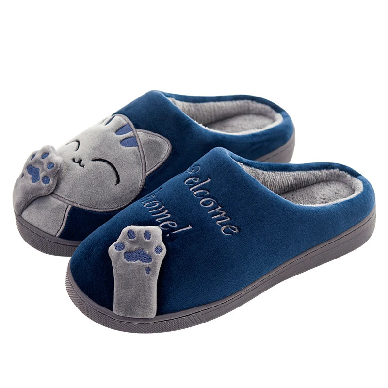 Giada | Zachte winterpantoffels voor dames met antislip kattenmotief