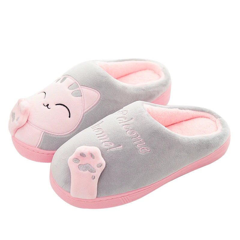 Giada | Zachte winterpantoffels voor dames met antislip kattenmotief