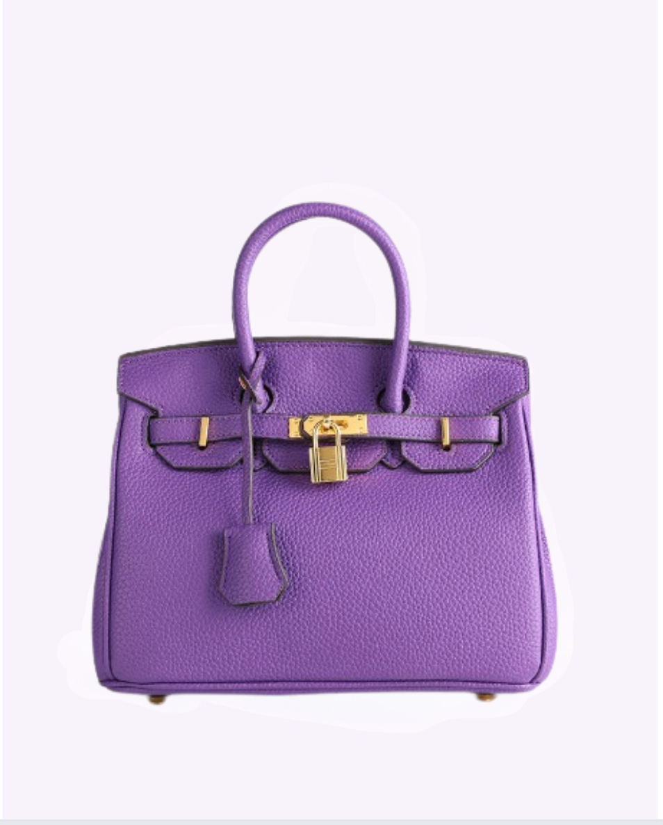  Gina tas in opvallend paars met gouden details en een elegant design. De tas straalt vrolijkheid en stijl uit, ideaal om een statement te maken bij elke outfit en perfect voor dagelijks gebruik.