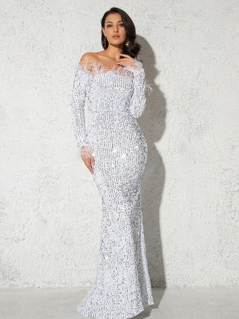 Dazzle Dames Party Dress with Shiny Sequins