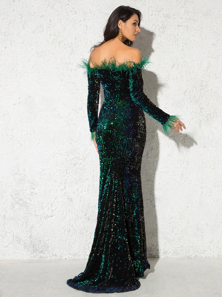 Dazzle Dames Party Dress with Shiny Sequins