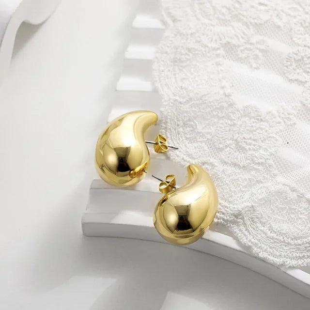 Schimmernder Kreis Goldener Glanz Mehrlagige Runde Ohrstecker