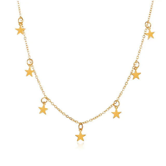 Magische Gouden Ster Ketting met Kwastjes voor Betoverende Vrouwen