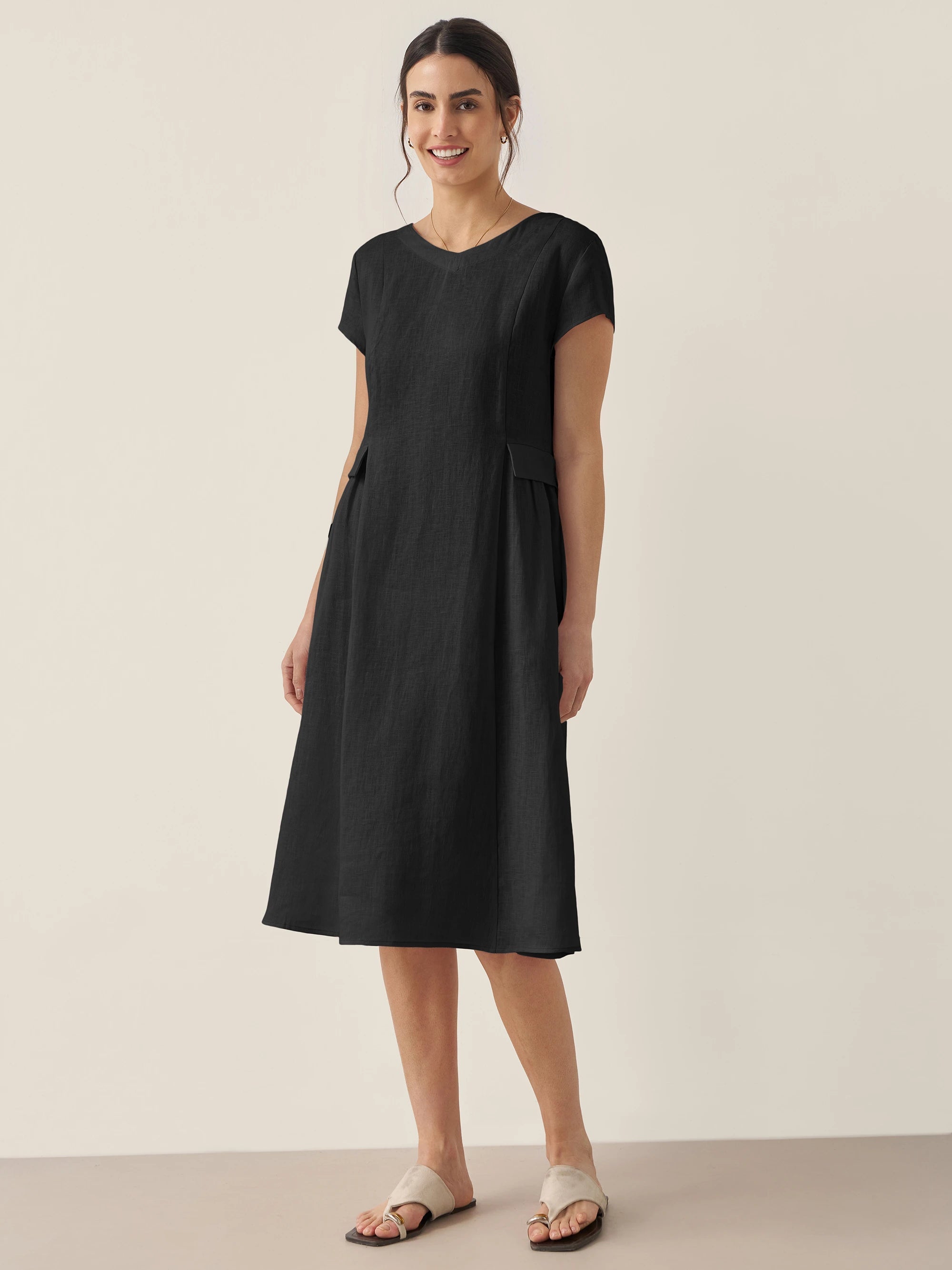 Greta | Midi zomerjurk met v-neckline