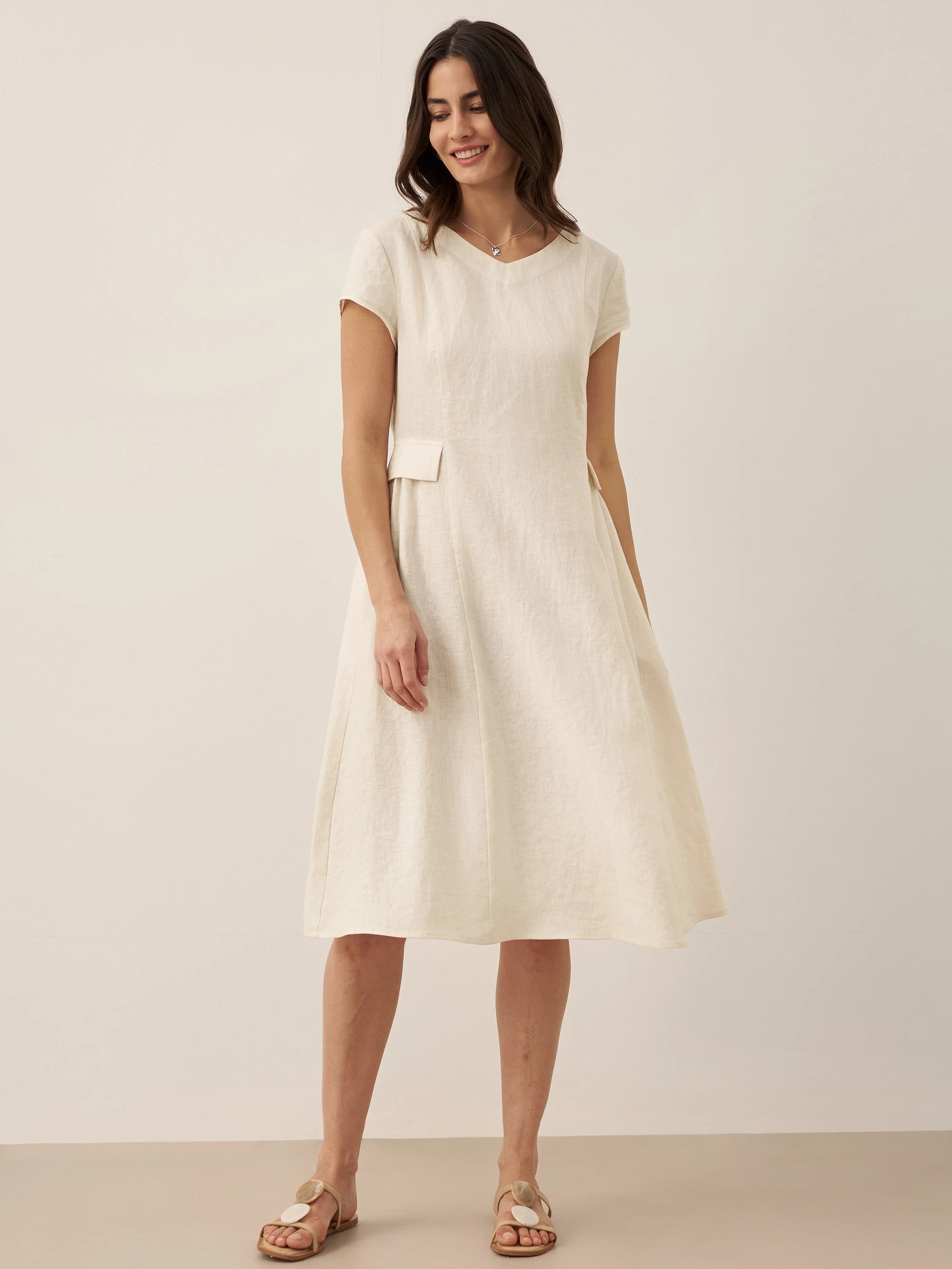 Greta | Midi zomerjurk met v-neckline
