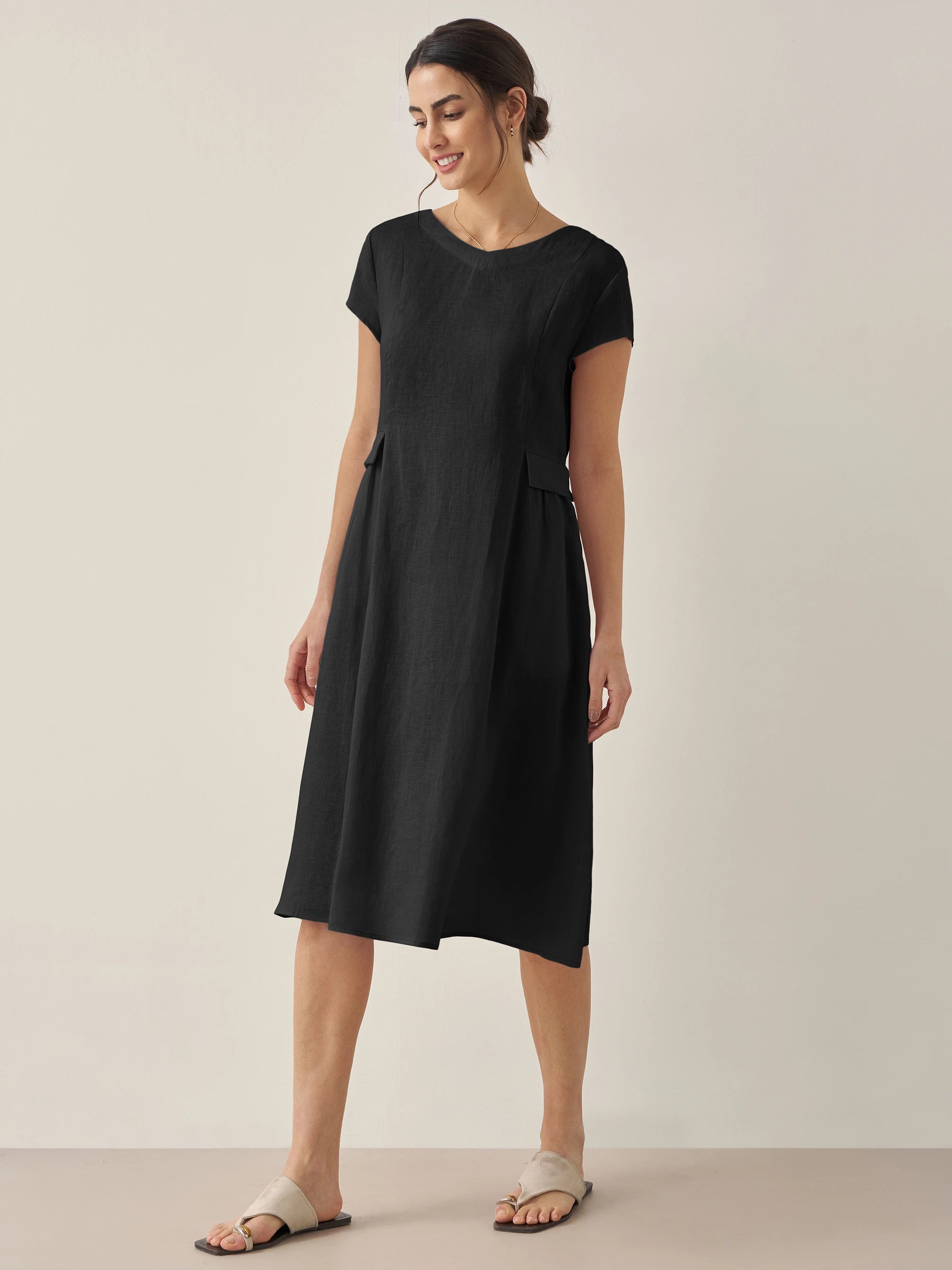 Greta | Midi zomerjurk met v-neckline
