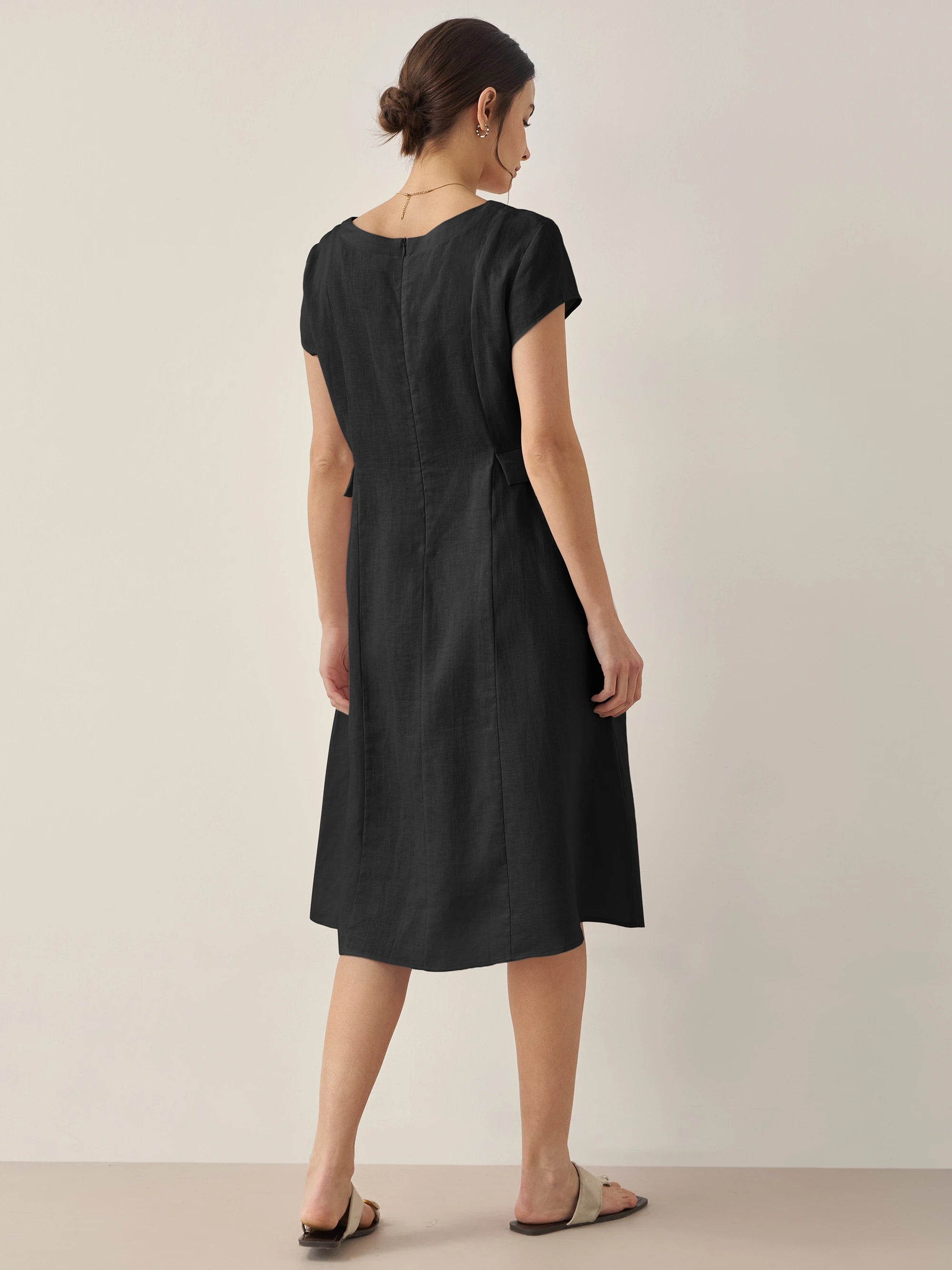 Greta | Midi zomerjurk met v-neckline