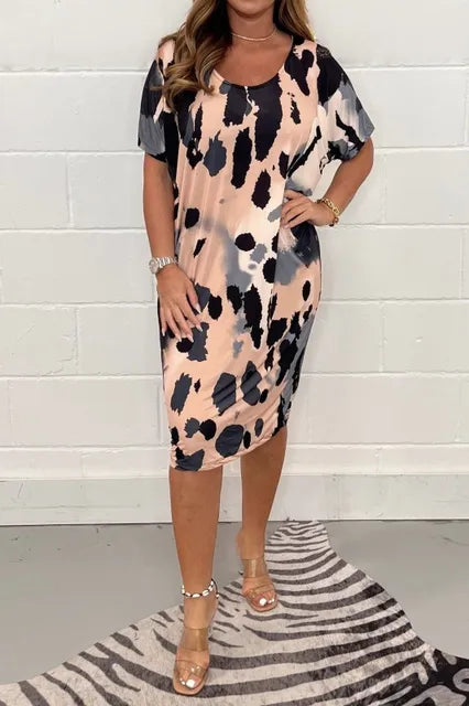 Luna Grote Dames Bedrukte Casual Jurk