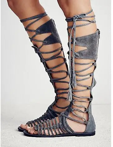 AllureStyle Luxus Gladiatorstiefel