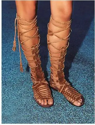 AllureStyle Luxus Gladiatorstiefel