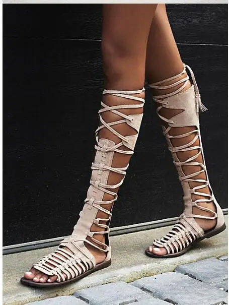 AllureStyle Luxus Gladiatorstiefel