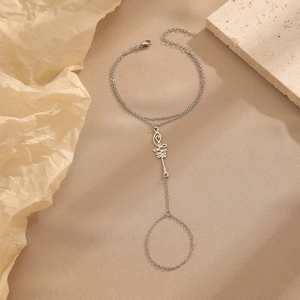 ZenVibe Braccialetto Yoga Sottile Simbolo Unalome Fatto a Mano