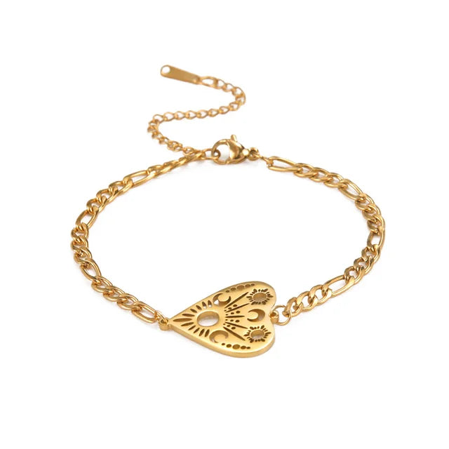 Hexagon Knot Charm Bracelet - Stainless Steel