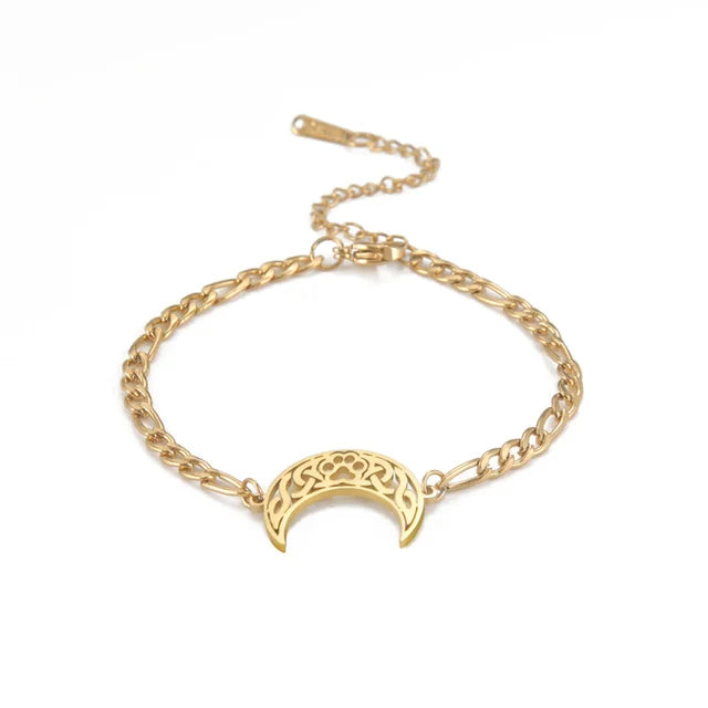 Hexagon Knot Charm Bracelet - Stainless Steel