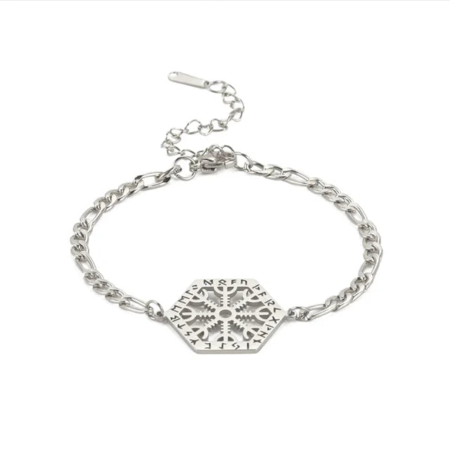Hexagon Knot Charm Bracelet - Stainless Steel
