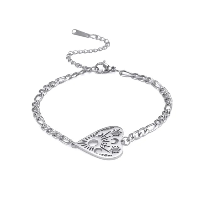 Hexagon Knot Charm Bracelet - Stainless Steel