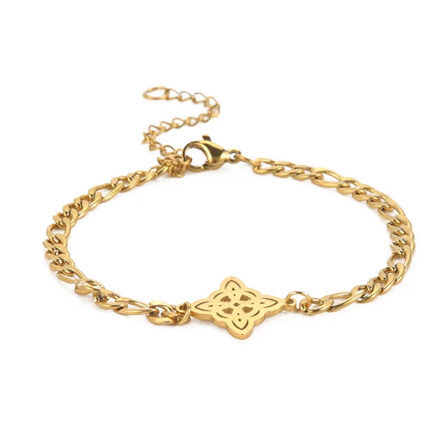 Hexagon Knot Charm Bracelet - Stainless Steel