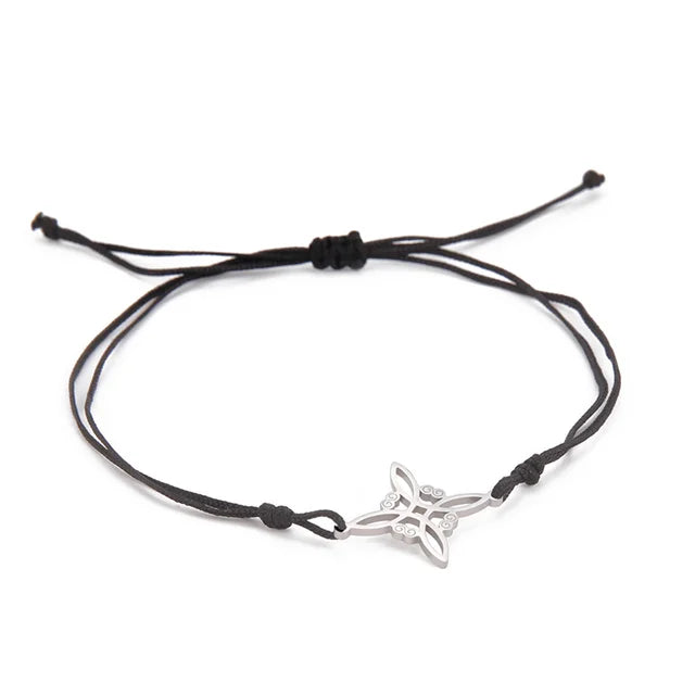 Hexagon Knot Charm Bracelet - Stainless Steel