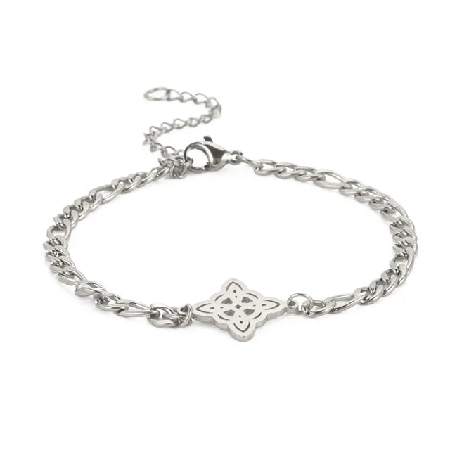 Hexagon Knot Charm Bracelet - Stainless Steel