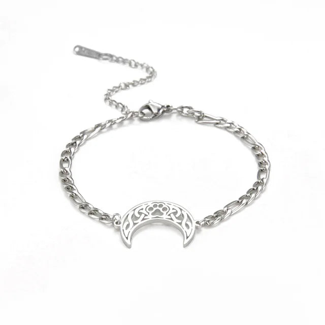 Hexagon Knot Charm Bracelet - Stainless Steel