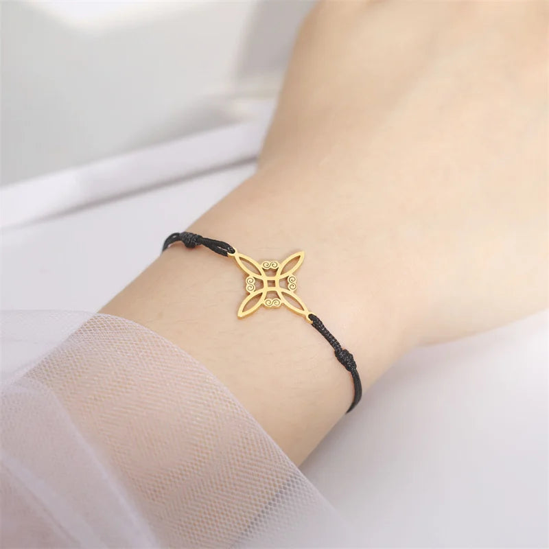 Hexagon Knot Charm Bracelet - Stainless Steel