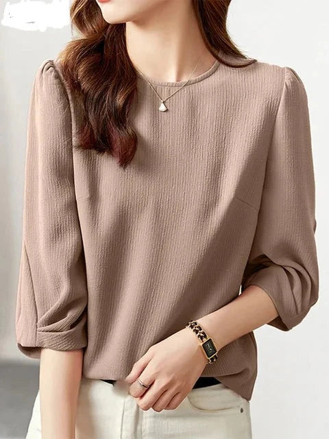 Herbst Frühling Damen Blusen - Stilvolle Tops mit 3/4 Ärmeln      3.5