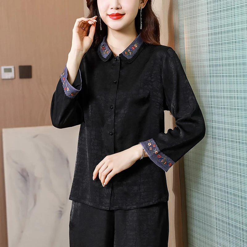 Eleganza Couture Top in Seta Ricamato