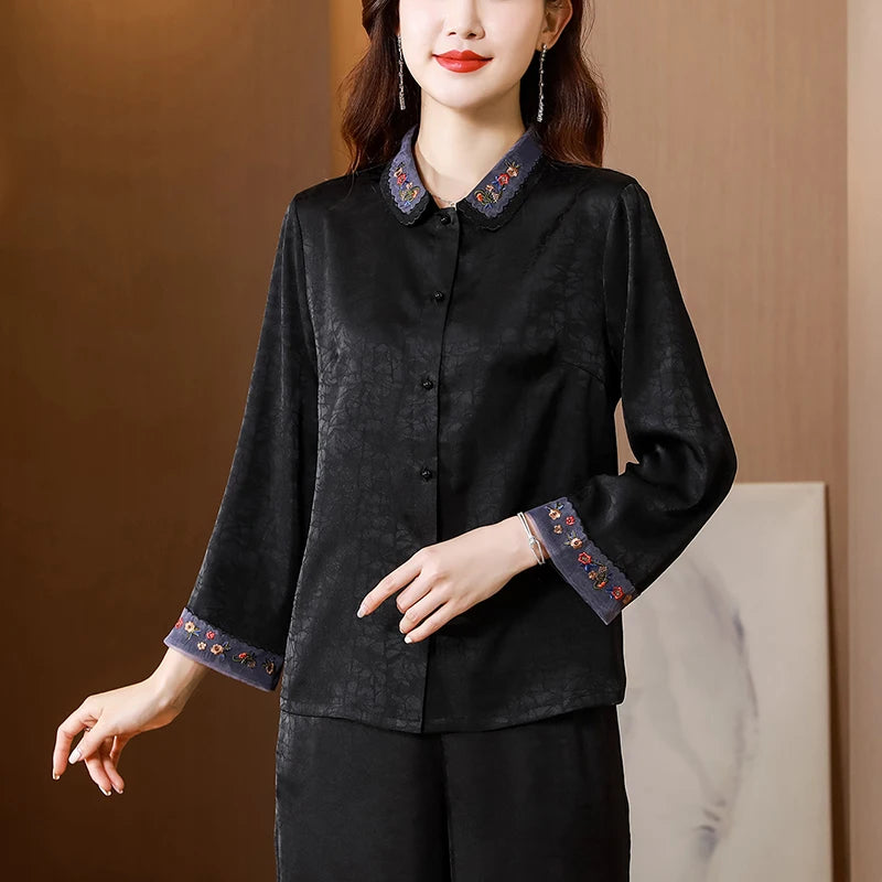 Eleganza Couture Top in Seta Ricamato